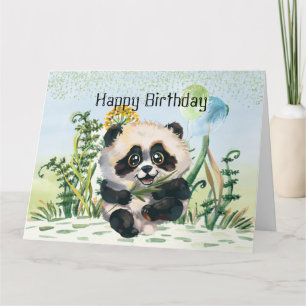 Panda Kid Happy Birthday Karte
