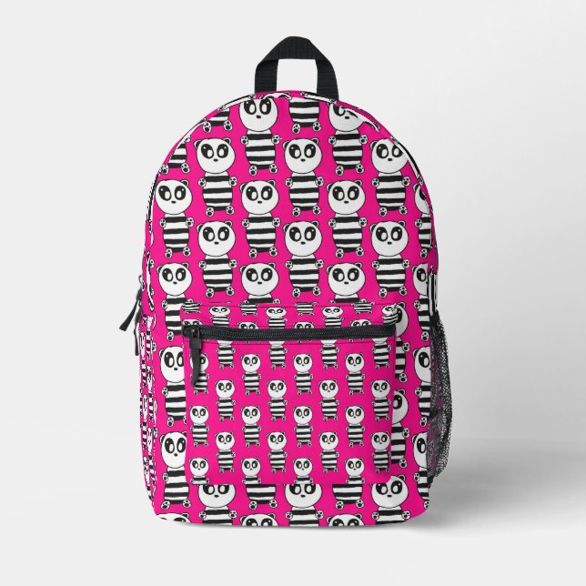 Panda Kids Bedruckter Rucksack (Vorderseite)