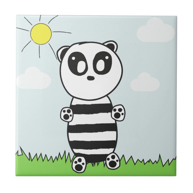 Panda Kids Fliese (Vorderseite)