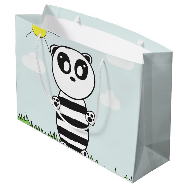 Panda Kids Große Geschenktüte (Rückseite Schrägansicht)
