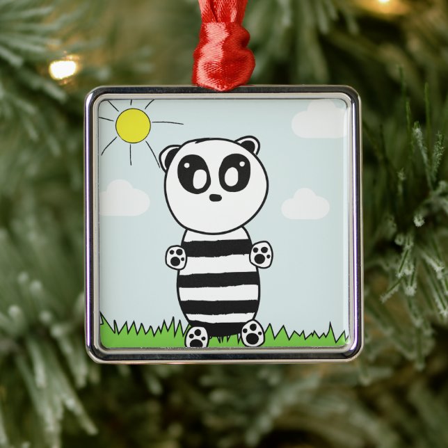 Panda Kids Ornament Aus Metall (Baum)