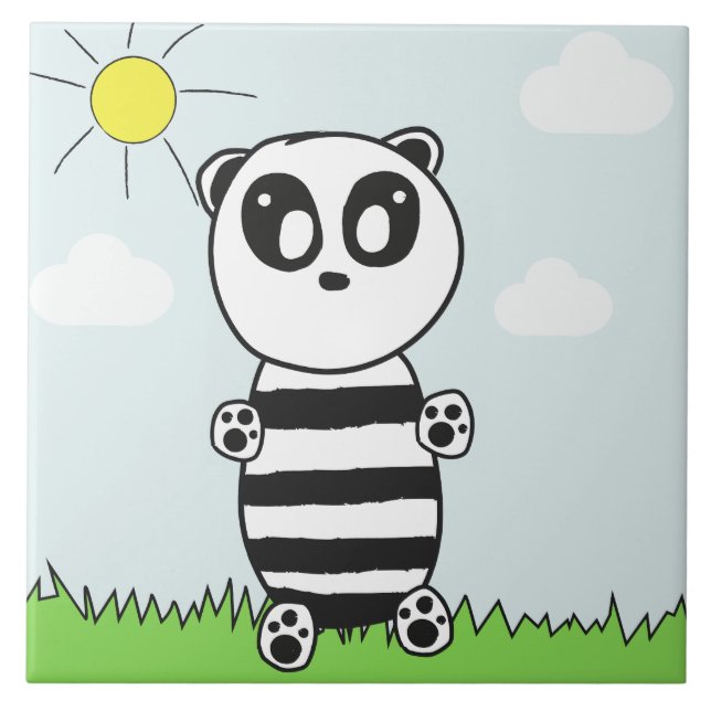 Panda Kinder   Fliese (Vorderseite)