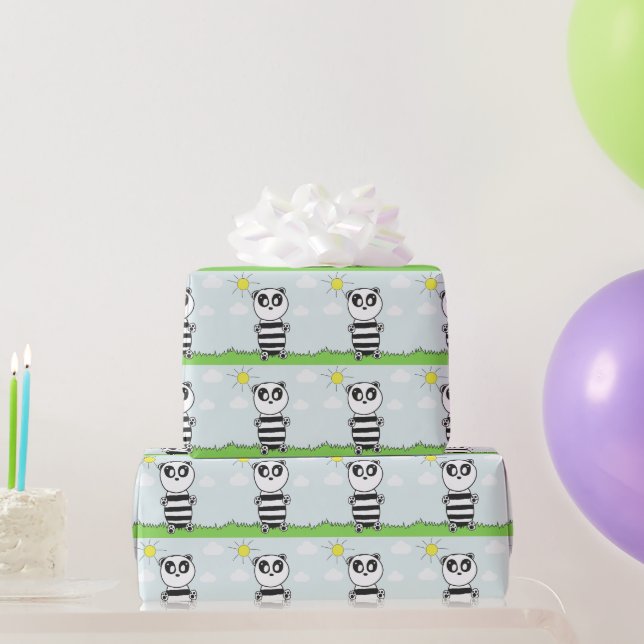 Panda Kinder  Geschenkpapier (Partygeschenke)