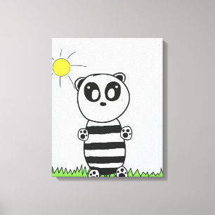 Panda Kinder   Leinwanddruck