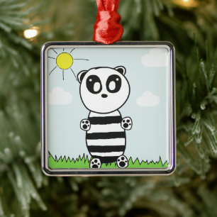 Panda Kinder Ornament Aus Metall