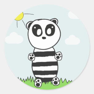 Panda Kinder Runder Aufkleber