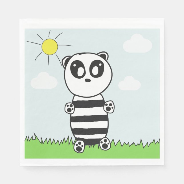 Panda Kinder    Serviette (Vorderseite)