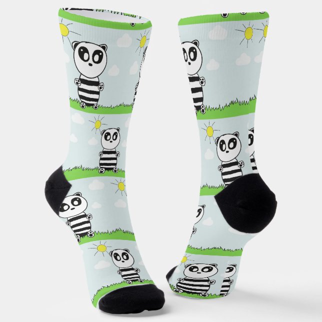 Panda Kinder  Socken (Gewinkelt)