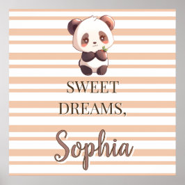 Panda-Kinderzimmerposter, personalisierte Wandkuns Poster
