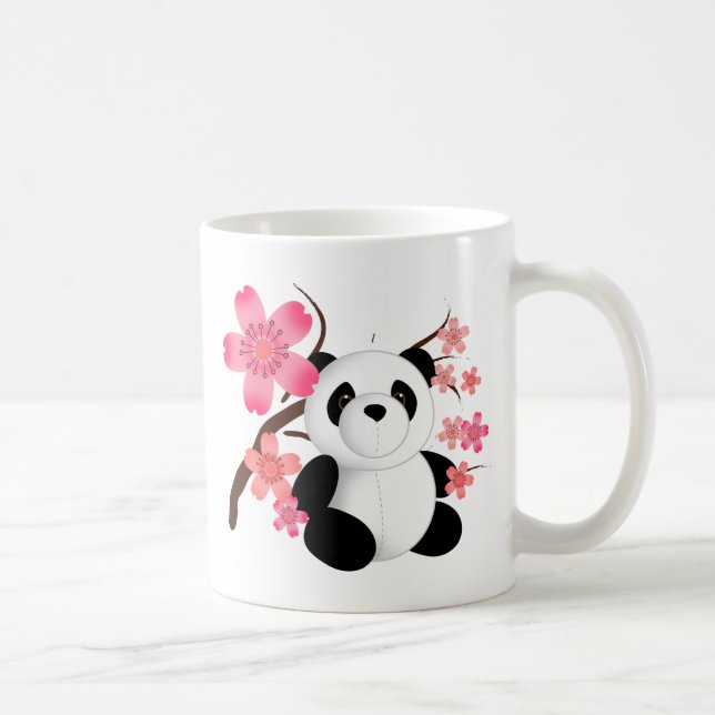 Panda-Kirschblüten Kaffeetasse (Rechts)