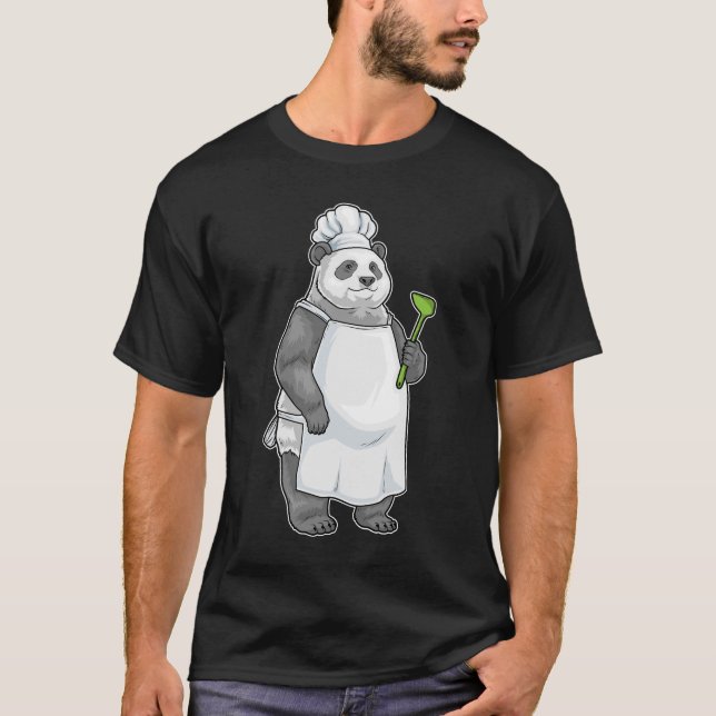 Panda Koch Spatel Kochen T-Shirt (Vorderseite)