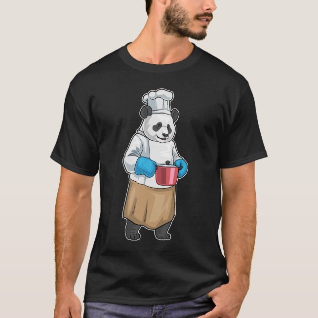 Panda Kochen Kochtopf Kochen T-Shirt (Vorderseite)