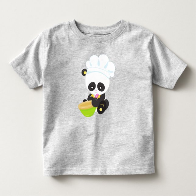Panda kochen, Panda backen, Niedlich Panda, Bowl Kleinkind T-shirt (Vorderseite)