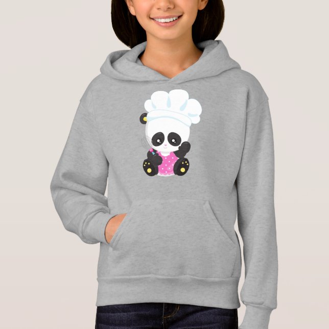Panda kochen, Panda backen, Niedlich Panda, Whisky Hoodie (Vorderseite)