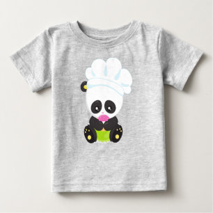 Panda kochen, Panda backen, Panda mit Donut Baby T-shirt