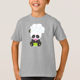 Panda kochen, Panda backen, Panda mit Donut T-Shirt