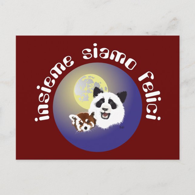 Panda-Kontaktkarte Postkarte (Vorderseite)