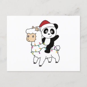 Panda Lama Christmas Snow Winter Animals Postkarte
