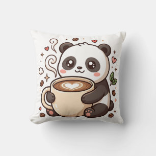 Panda Latte Herz Umarmung Wurfkissen Kissen