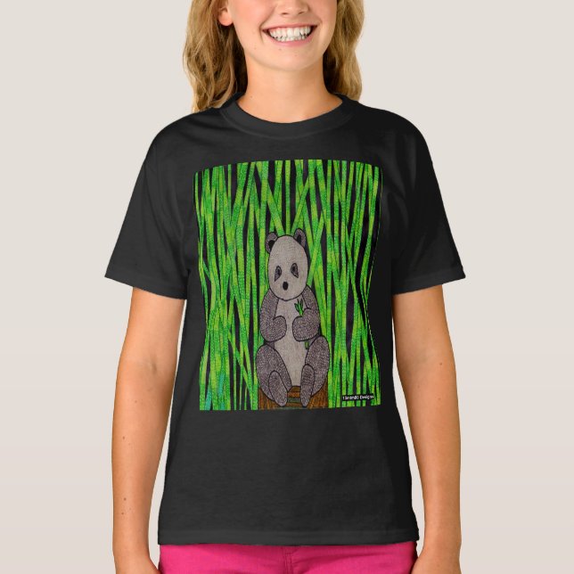 Panda (lebendig) - Mädchen Basic T-Shirt (Vorderseite)