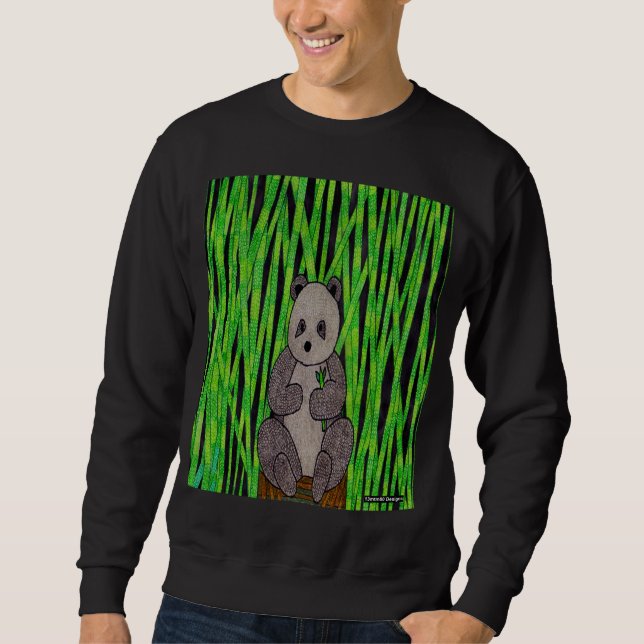 Panda (lebhaft) - Männerpullover Sweatshirt (Vorderseite)