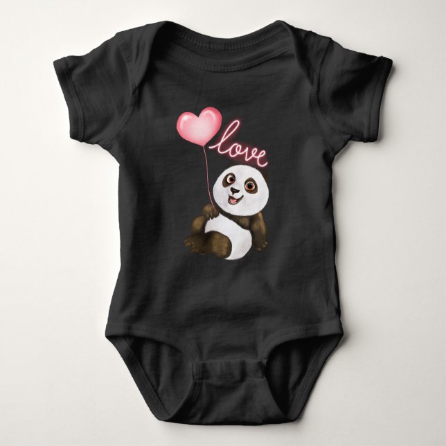 Panda-Liebe Baby Strampler (Vorderseite)