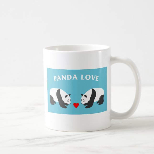 Panda Liebe (blau) Kaffeetasse (Rechts)