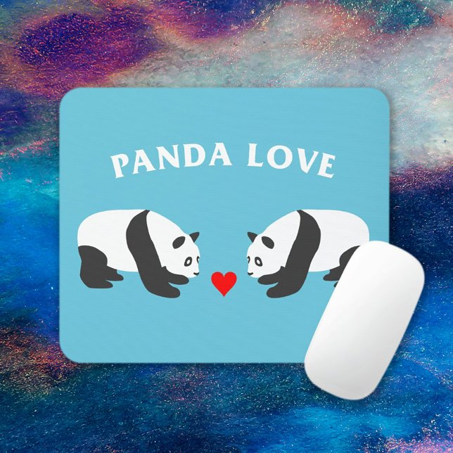 Panda Liebe (blau) Mousepad (Von Creator hochgeladen)