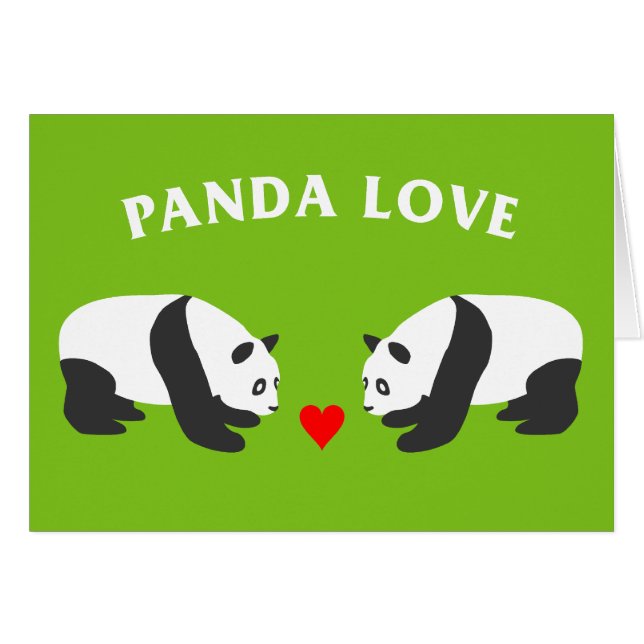 Panda Liebe (grün) (Vorderseite (Horizontal))