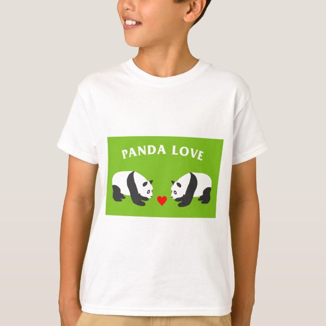 Panda Liebe (grün) T-Shirt (Vorderseite)
