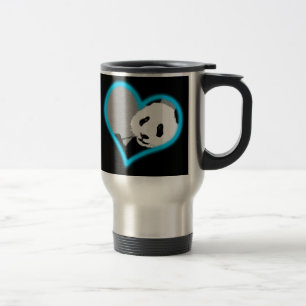 Panda Liebe. Neonlicht. Reisebecher