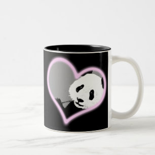 Panda-Liebe.  Neonlicht Zweifarbige Tasse