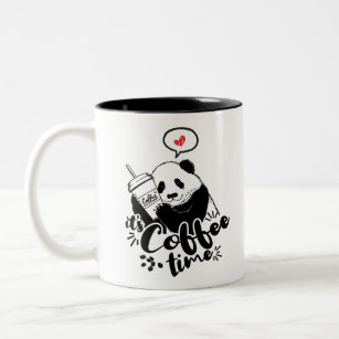 Panda-Liebekaffee Zweifarbige Tasse