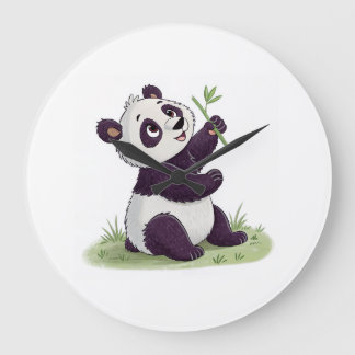 Panda-Liebhaber-Uhr | Lustiger Tier-Wandschmuck Große Wanduhr