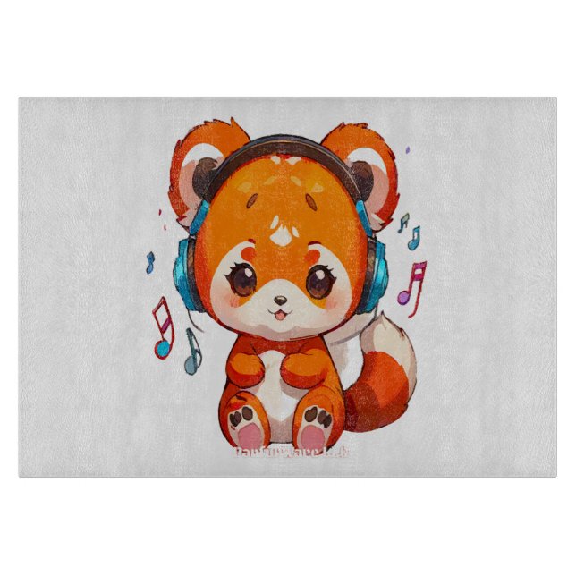 Panda Listening to Kpop Music Schneidebrett (Vorderseite)