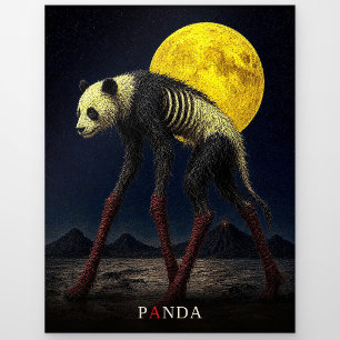 Panda Long Socks gothischer Surrealismus Postkarte