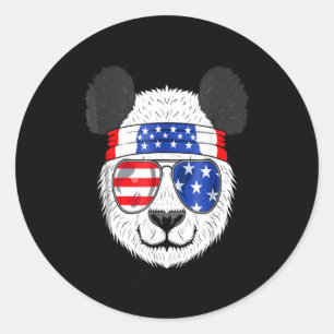 Panda Lover Amerikanischer Panda trägt eine Bril Runder Aufkleber