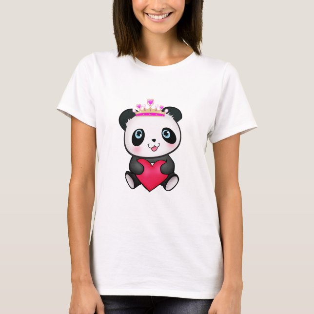 Panda Lover Fan Gift Valentine's Day Heart Present T-Shirt (Vorderseite)