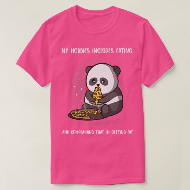 Panda Lover Funny Pizza Eating Panda  T-Shirt (Design vorne)