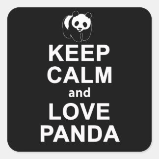 Panda Lover | Kepp Calm und Liebe Panda Quadratischer Aufkleber