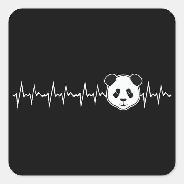 Panda Lover Quadratischer Aufkleber (Vorderseite)