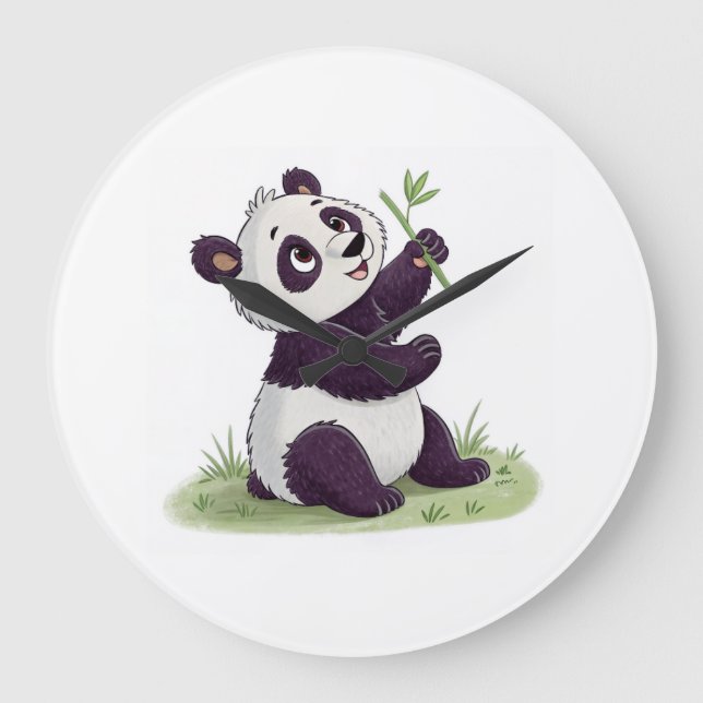 Panda Lover Uhr | Fun Animal Wall Deco (Vorderseite)