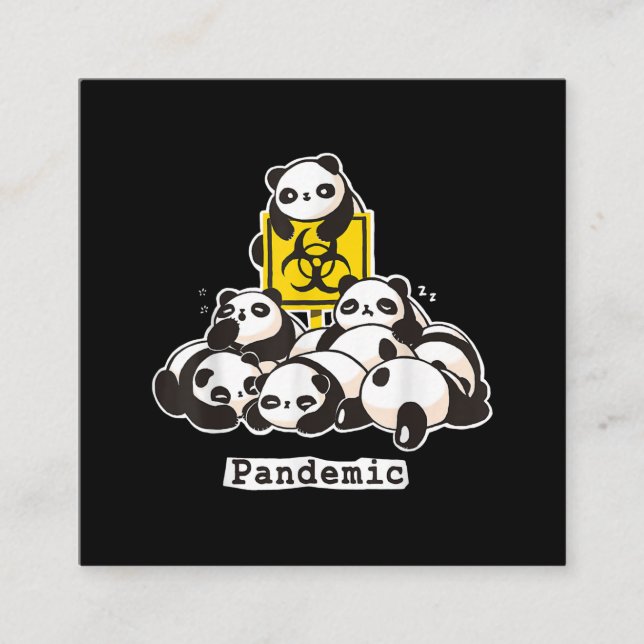 Panda Lovers | Niedliche Panda Funny Pandemic Quadratische Visitenkarte (Vorderseite)