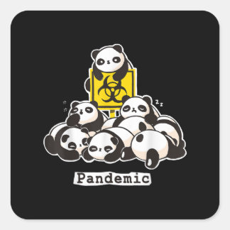 Panda Lovers | Niedliche Panda Funny Pandemic Quadratischer Aufkleber