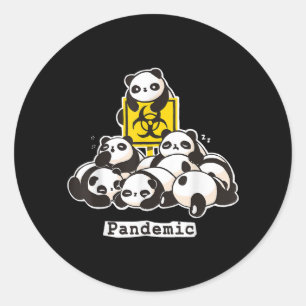 Panda Lovers Niedliche Panda Funny Pandemic Runder Aufkleber