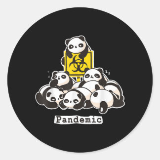 Panda Lovers | Niedliche Panda Funny Pandemic Runder Aufkleber