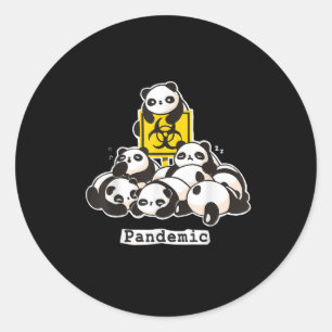 Panda Lovers   Niedliche Panda Funny Pandemic Runder Aufkleber