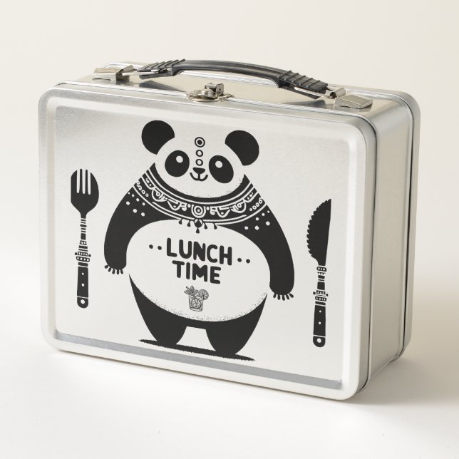 Panda Lunch Time Box - Fuel Your Fun Metall Brotdose (Vorderseite)