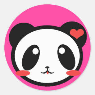 Panda Luv! Runder Aufkleber