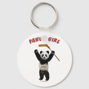 Panda-Mädchen-Hockey-Bär Schlüsselanhänger
